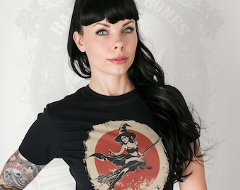 T-shirt da donna Vintage Flying Witches Club 2