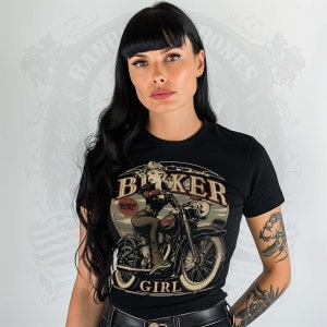 Biker Girl Four Women&#39;s Motorcycle T-Shirt