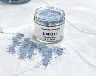 Blue Clay Purifying Mask, Natural Detox Skincare, Minimizes Pores