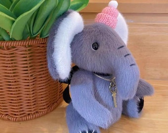 Handmade Elephant, Handmade Joint Animal, Poseable elephant,