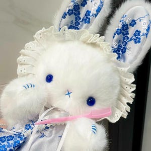 Blue rabbit plush - Etsy 日本