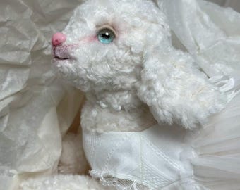 Handmade Poseable Sheep Plush: Collectible Art Doll