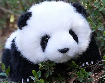 Handmade Panda Plush Toy: Poseable Collectible Doll