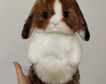 Custom Handmade Bunny Plush: Poseable Art Doll, Gift for Bunny Lovers