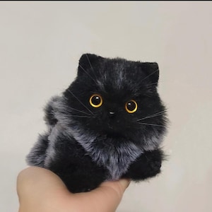 Adorable Handmade Cat, Poseable Art Animal, Christmas Gifts,