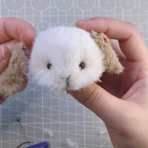 cute bunny, rabbit PDF sewing pattern Video tutorial, DIY stuffed toy pattern, gift for creative friend, handmade doll, handmade plush toy image 4