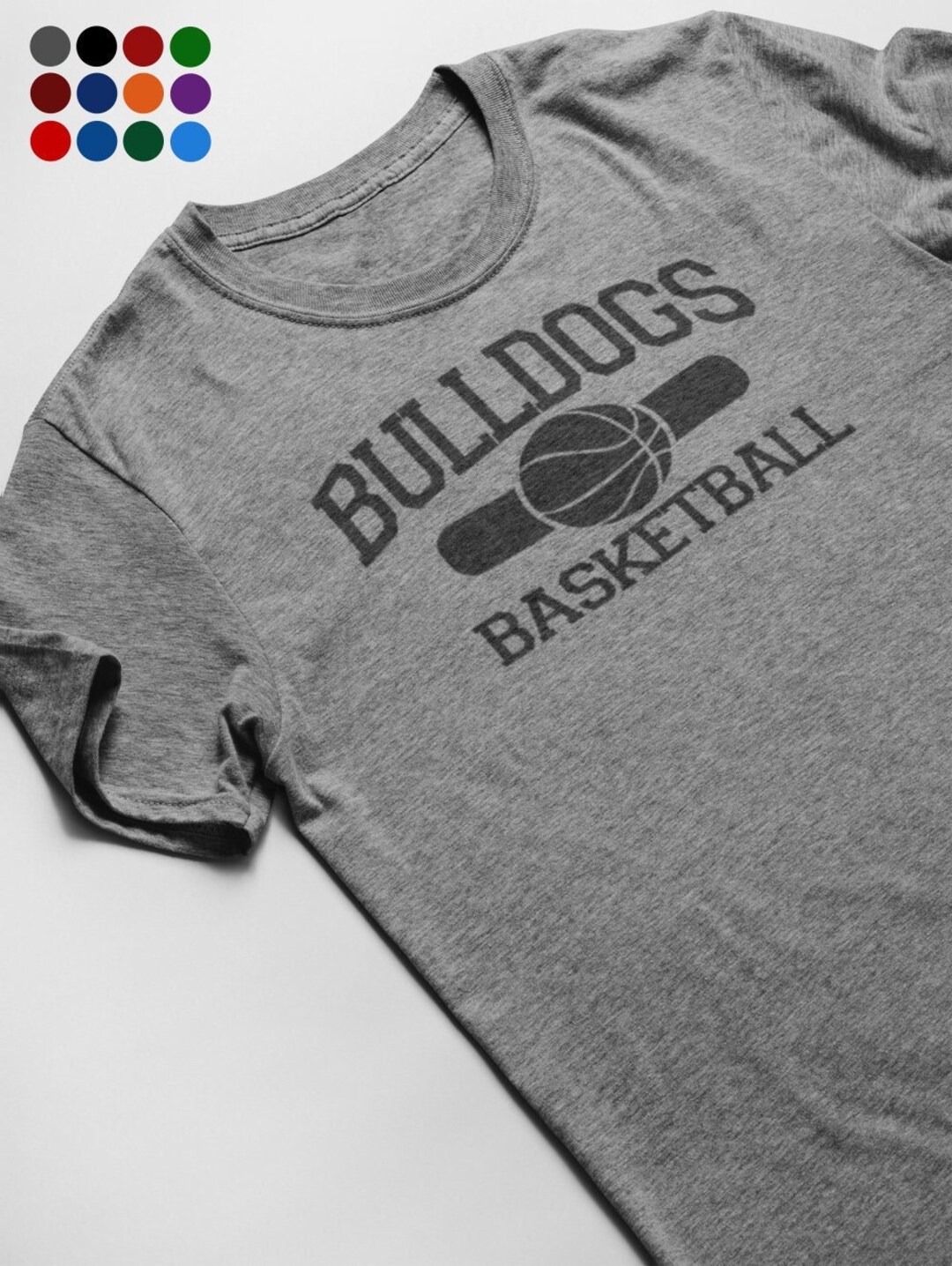 BULLDOGS BASKETBALL Tshirt...grey Short Sleeve Tee Shirt Etsy
