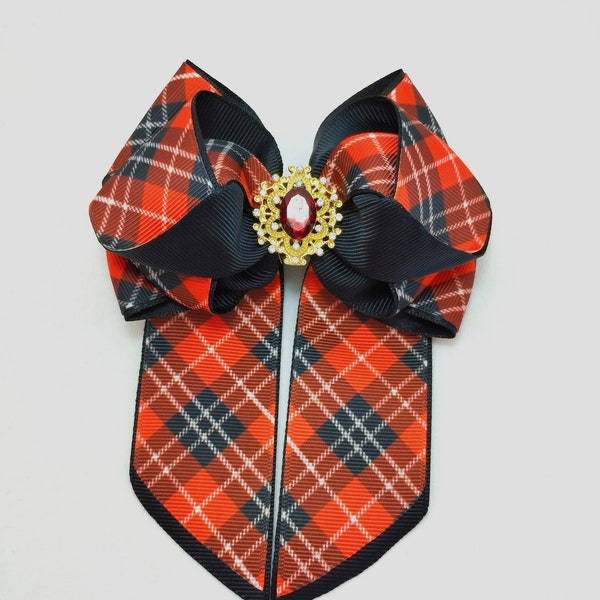 Nœud pour Cheveux en Tartan Rouge Écossais,Accessoires Tartan Rouge,Barrette Occasions spéciales,Cadeau Femme ,Cadeau Fille, Touche Glamour