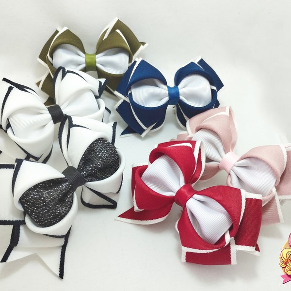 Stylish hair bow,Special occasions,Women hair bow clip,Grosgrain ribbon bow,Oversized hair bows,Red women's bow, Hair bow,Blue bow tie