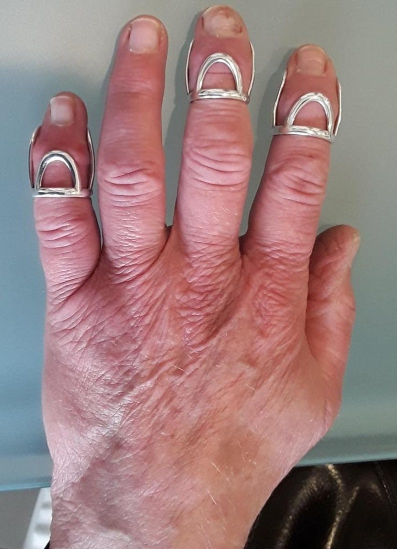 Arthritis Finger Splint Brass or Sterling Silver Hammered Etsy