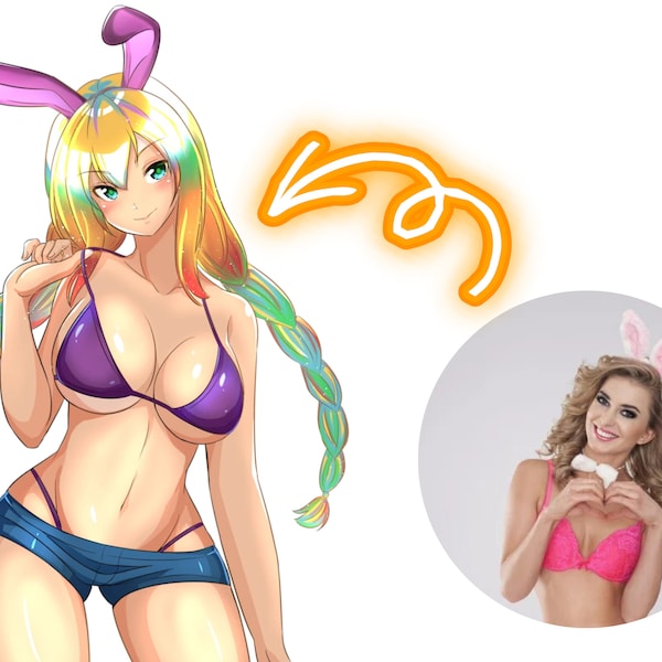 NSFW Anime Auftrag, benutzerdefinierte Hentai Illustration, personalisierte SFW Zeichnung, Sexy Porträt von Fotos, Anime Geschenk für ihn