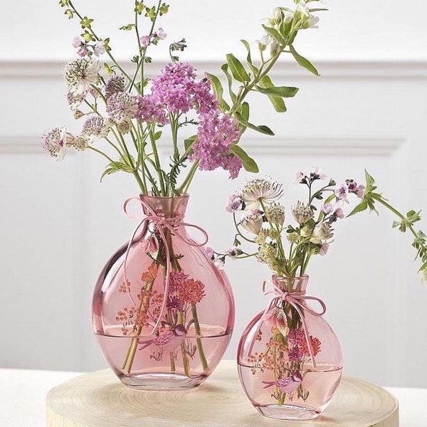 Pink Floral Bottle Vase in 2 sizes