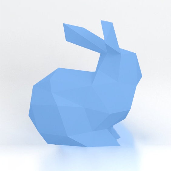 Tiny Green Rabbit Paper Little Rabbit Papercraft Template in SVG, PDF & JPG Formats, Low Poly ...
