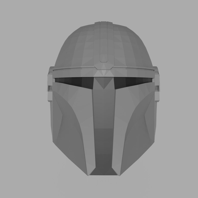 Mandalorian Helmet Papercraft in SVG, DXF & PDF Formats, Template of