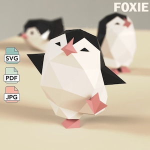 Dancing Penguin Papercraft in SVG/JPG/PDF Format 3d Low Poly - Etsy