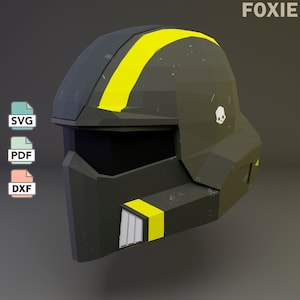 Helldivers 2 Helmet Papercraft Template, Cosplay Prop (SVG, DXF, PDF)