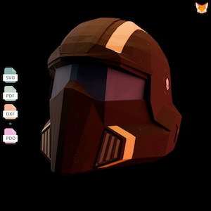 Helldivers 2 Helmet Papercraft Template, 3D Low Poly Cosplay helmet template, diy Sci-Fi Armor Costume PDF SVG DXF