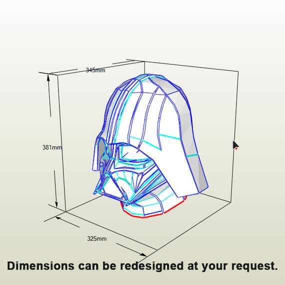 Papercraft Pdo File Template For Star Wars Darth Vader Helmet