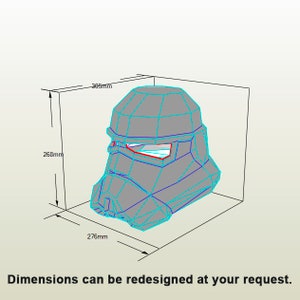Stormtrooper Papercraft Helmet Template in SVG, DXF &amp; PDF Formats, Star ...