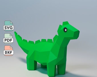 Stegosaurus Papercraft Template in PDF, SVG & JPG Formats, Low Poly Dinosaur diy Paper Model, Jurassic Animal Craft, Printable Papercraft