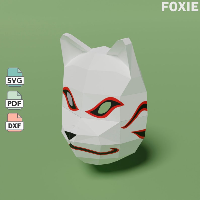 Anbu Mask Papercraft Template in SVG PDF DXF Formats Etsy
