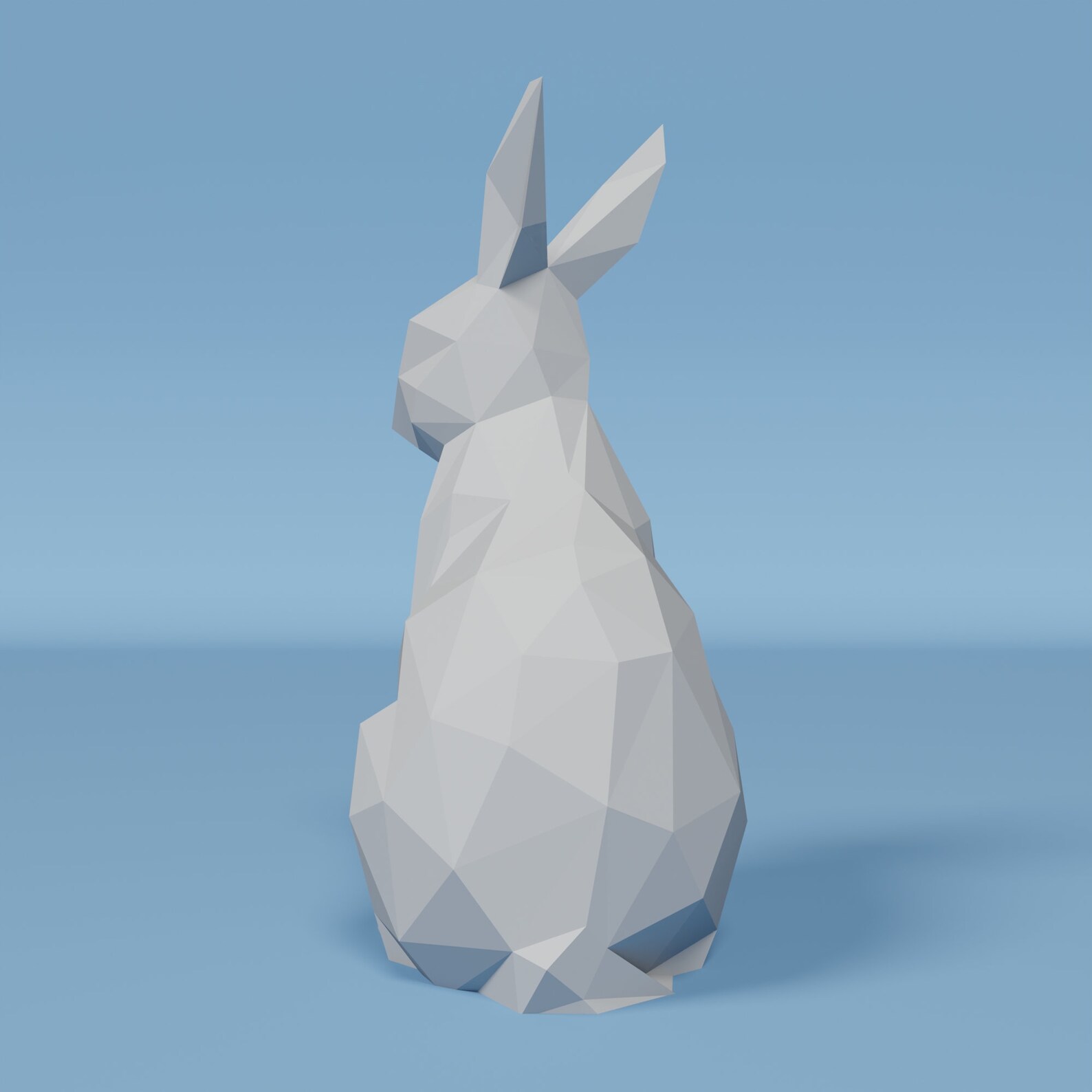 3D Rabbit Papercraft Template in SVG, DXF & PDF Formats, Low Poly Hare ...