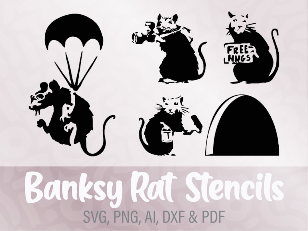 Banksy Rat Stencils Svg Banksy Bundle Svg Files Street Art Svg Spray ...