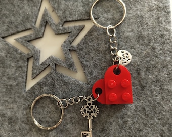 Herzanhänger Lego mit Charms ® Klemmbaustein