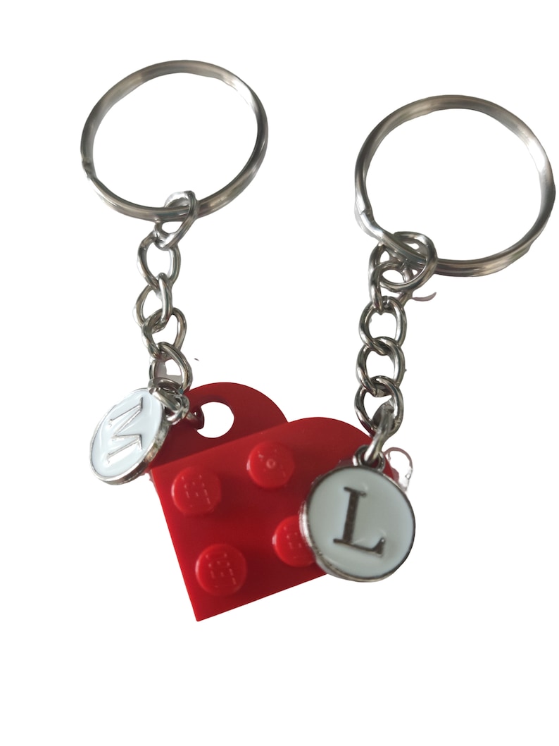 Herzanhänger Lego® mit Buchstaben-Charms ® Klemmbaustein. Viele Farben Bild 8