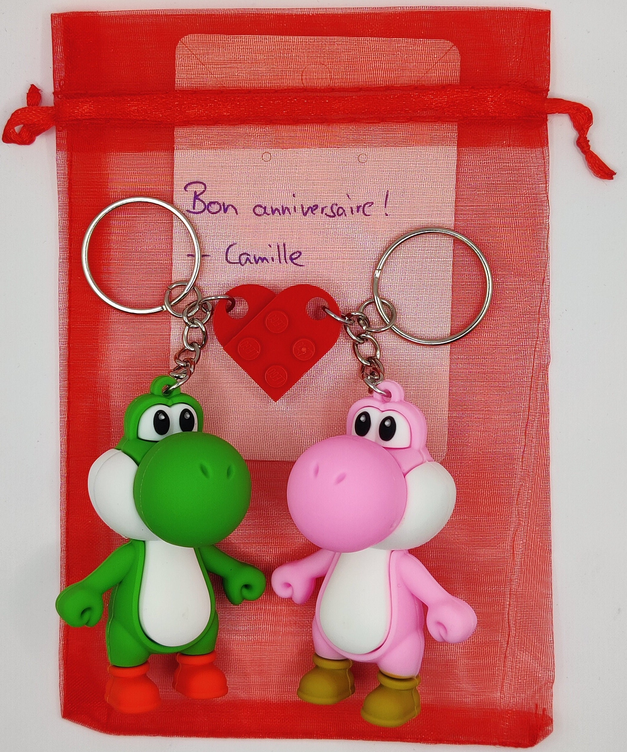 Personalized Yoshi Keychain Couple Set | Mr. & Mrs. Yoshi Gift for