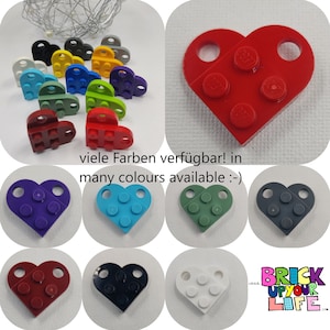 Herzanhänger Lego® mit Buchstaben-Charms ® Klemmbaustein. Viele Farben Bild 10