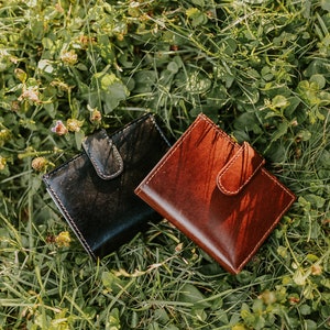 Cartera de hombre, cartera delgada de estilo minimalista, titular de la tarjeta, regalo para él, regalo del padrino, regalo del marido, regalo para él, titular de la tarjeta negra o marrón