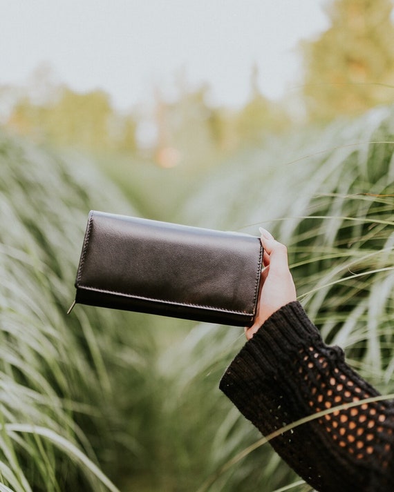 Vegan Leather Wallet: Slim RFID Card Holder, Coin Pocket