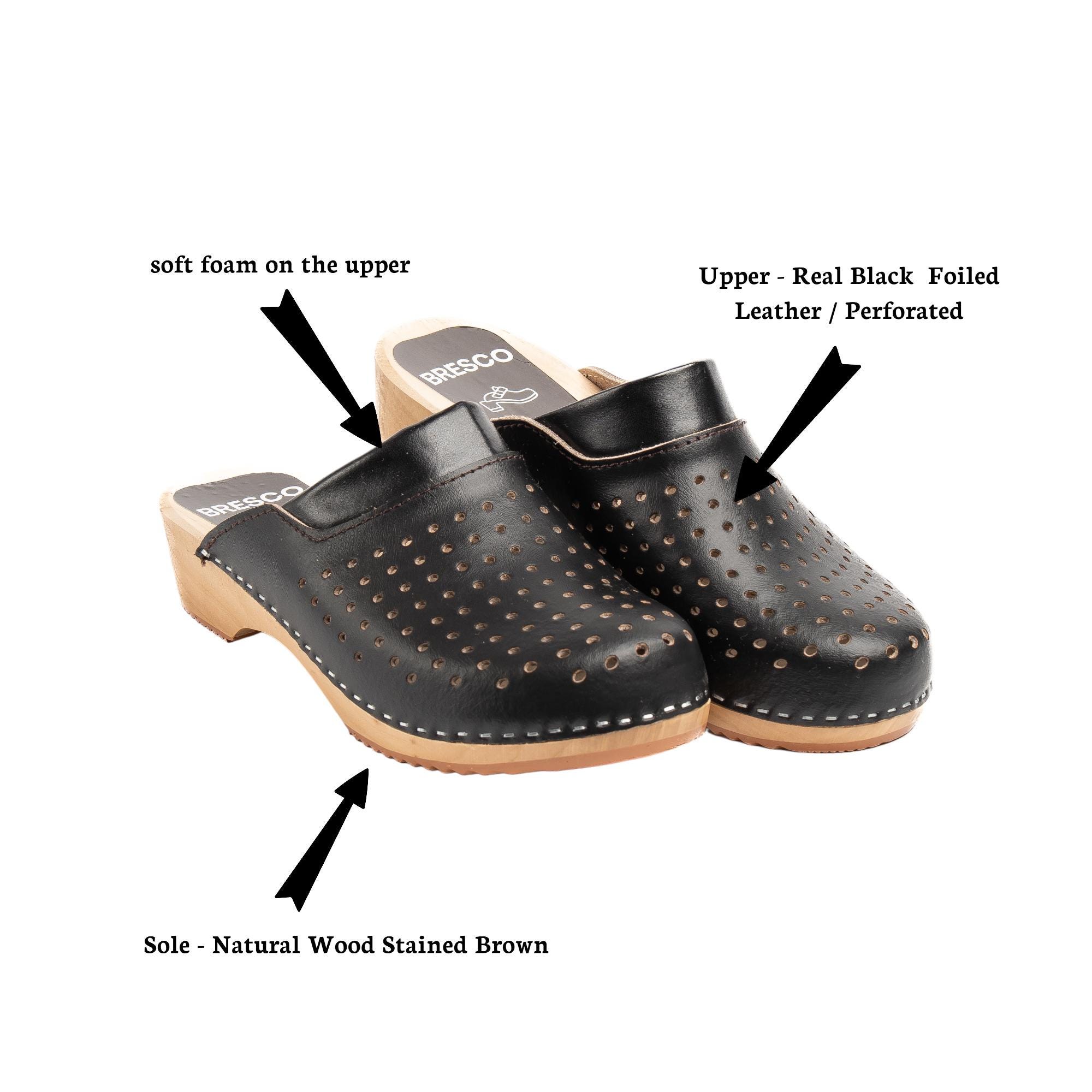 womens clogs black clogs wooden sole
