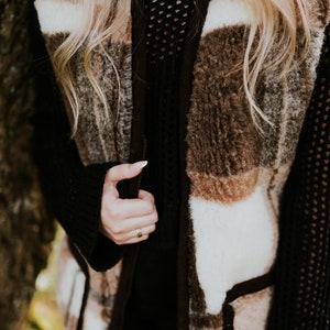 Cozy Beige Wool Vest with Zipper - Checkered Wool - Classic Style