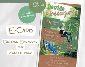 Invitation climbing forest children's birthday party Digital e-card birthday invitation WhatsApp status boys girls birthday - will be personalized