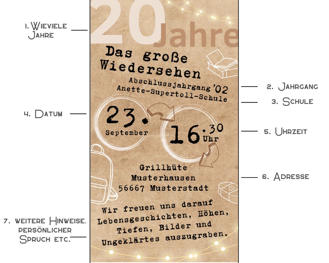 Einladung Klassentreffen 40 Jahre