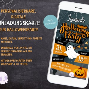 Invito digitale festa di Halloween - WhatsApp - personalizzato - e-card - ragazzo - ragazza - biglietto d'invito festa a tema festa di Halloween fantasma