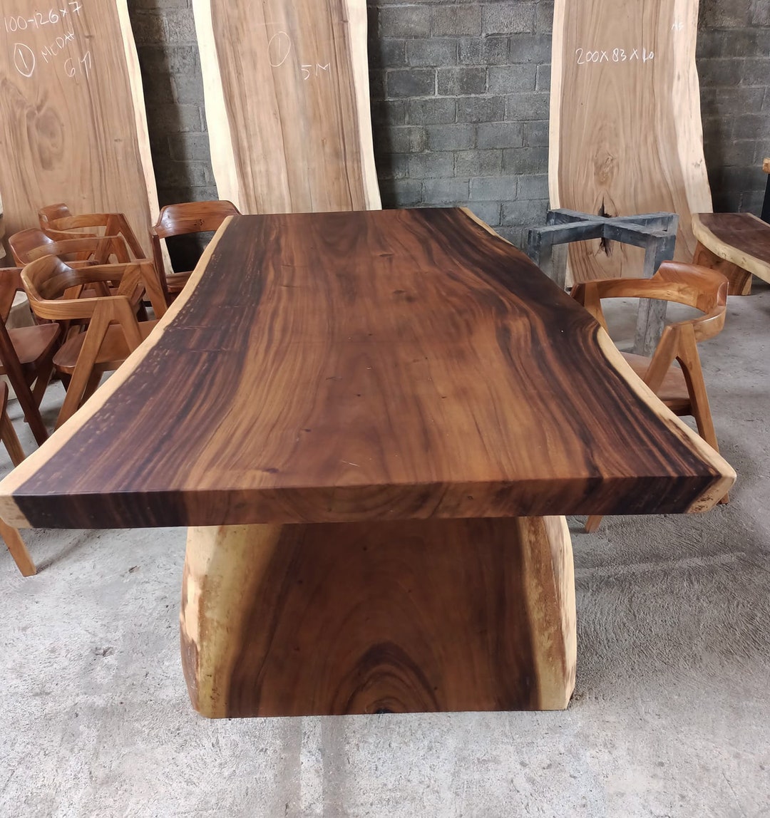 Live Edge Suar Wood Indoor Table Samanea Saman Wood Monkey Etsy