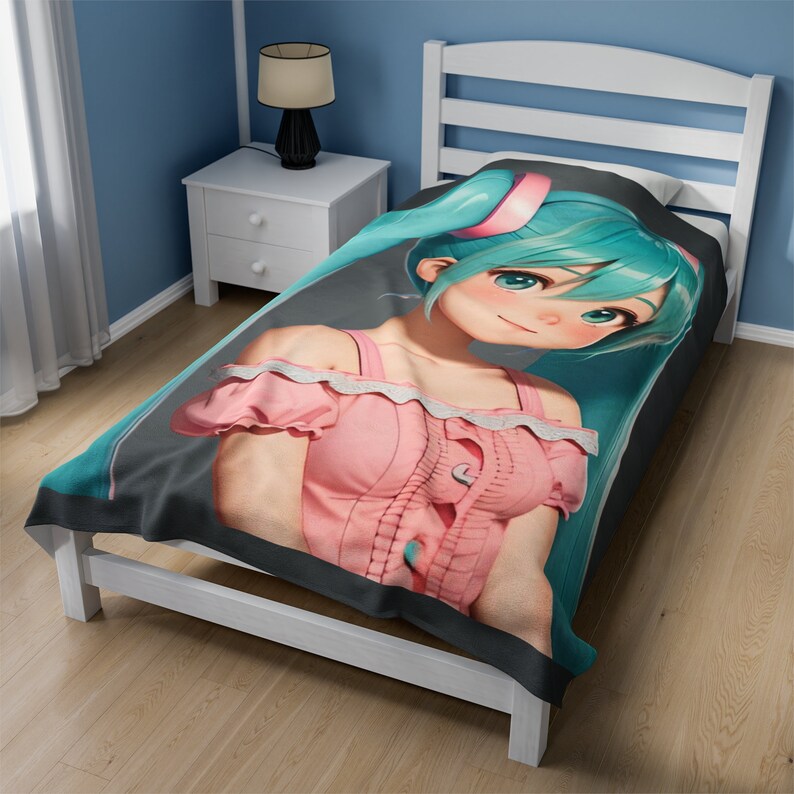 Miku Blanket, Hatsune Miku Cover, Comforter, Anime Bedding, Gift for Anime Lovers Etsy
