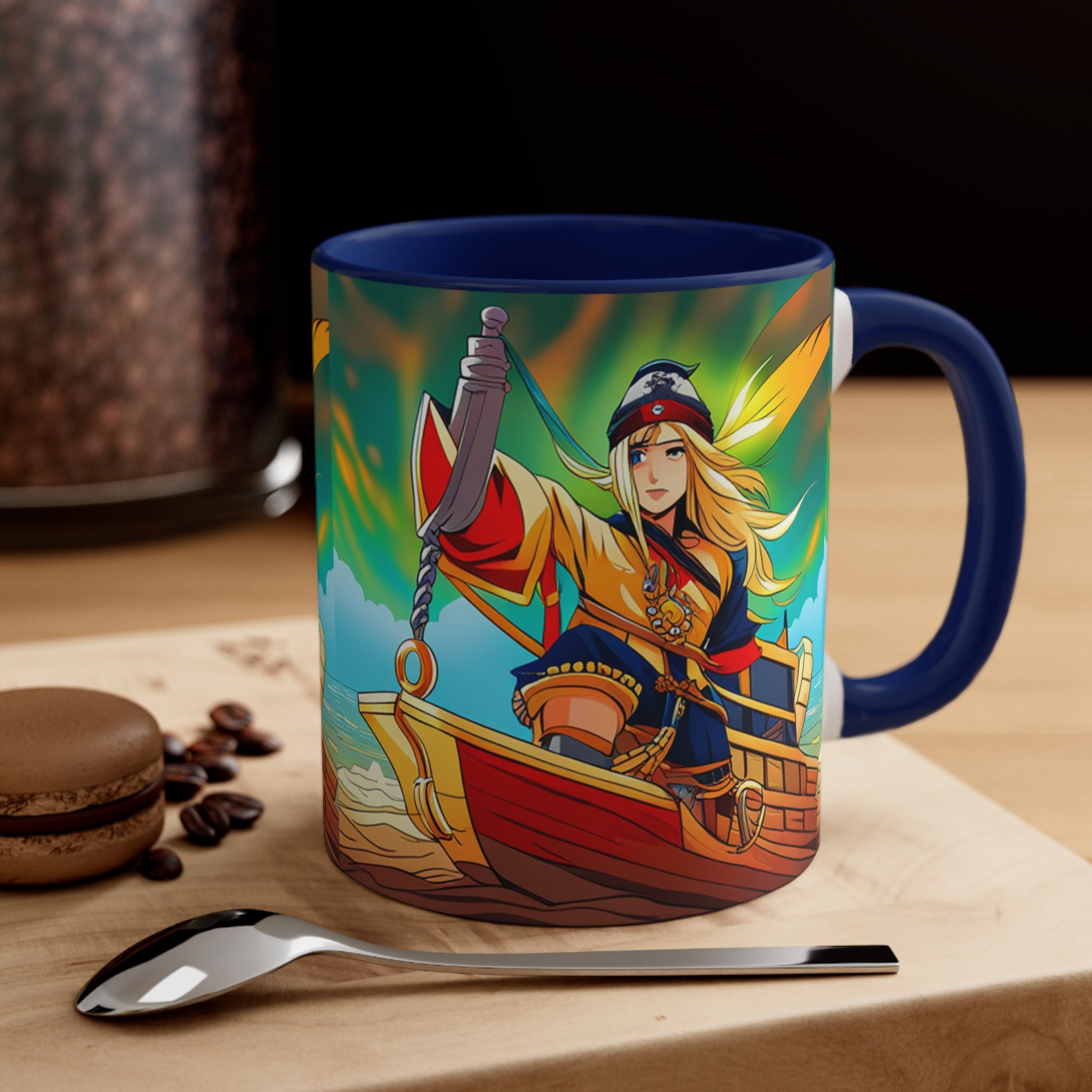  Eoilya Taza de café de una pieza de anime con platillo,  sombrero de paja Luffy, vaso de cerámica, regalos para adultos, regalo o  recuerdo para fanáticos (Luffy) : Hogar y Cocina