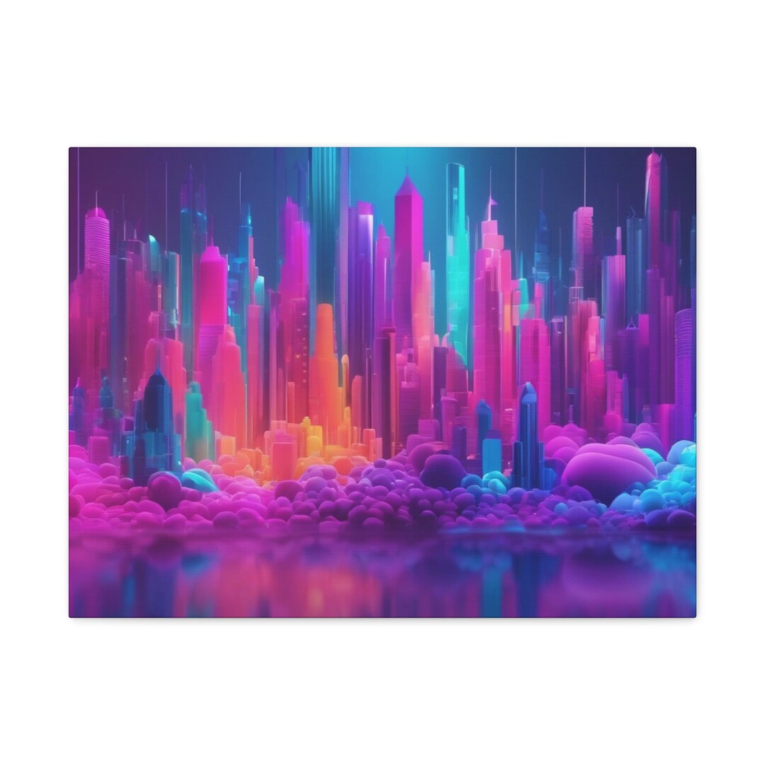 Colorful Wall Art Print Aesthetic Blue Purple Teal Pink Etsy