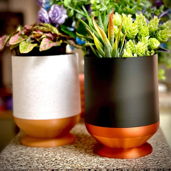 Blumentopf Vase mit versteckter Tropfschale - Der moderne Blumentopf, Bürodekor Blumentopf