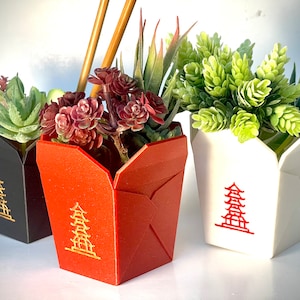 3D gedruckter chinesischer Take Out Box Planter mit Stäbchen