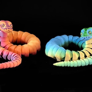 Articulated Ball Python: 3D Printed Fidget Snake, Hand Painted