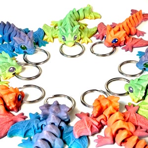 Baby jumbo Dragons 3packs  Wyvern Keychain dragon fidget articulated keychain Easter gift bundle