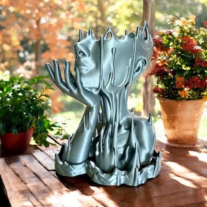 Woman Head Planter face Flower Pot Melted sculpture art girl succulent plant lover/with-drainage hole houseplants,Mother’s Day
