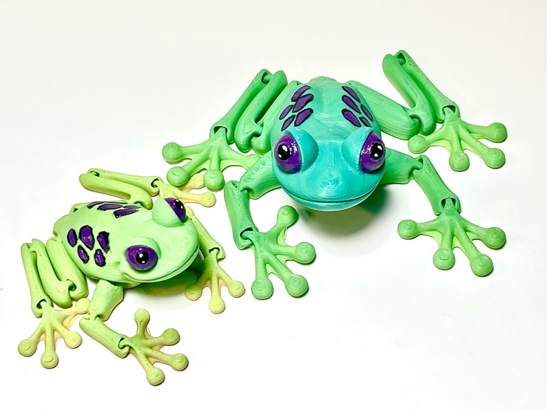 Grenouille mignonne fidget jouet articulé grenouille Flexi jouet peint à la main impression 3d grenouille verte cadeau pour les enfants image 4