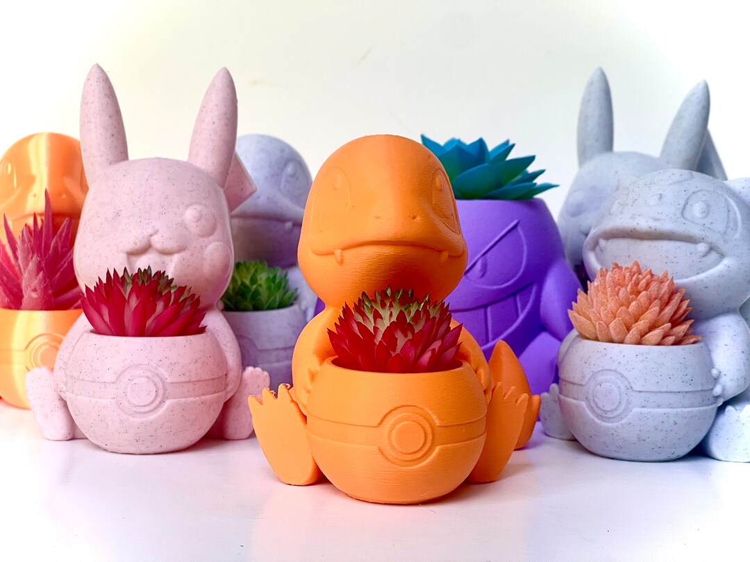 Pokémon / Planter Pots for Mini Succulents Plants Pikachu, Squirtle
