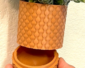 Maceta de pared con forma de gota de lluvia: moderna maceta impresa en 3D con bandeja de goteo